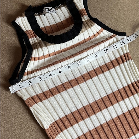 SONIA BY SONIA RYKIEL Elegant Sleeveless Striped Maxi Dress - XS - Picture 8 of 11